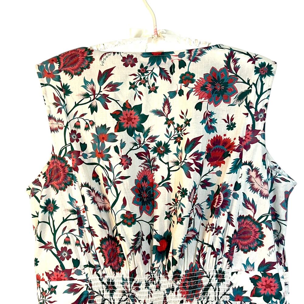 Coldwater Creek Size PM Cotton Floral Fit & Flare Dress Sleeveless Cottagecore - Picture 5 of 8